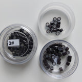 2 x 50 Silicone Weft Beads - Dark Brown 2mm