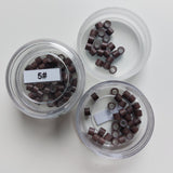 2 x 50 Silicone Weft Beads - Medium Brown 2mm